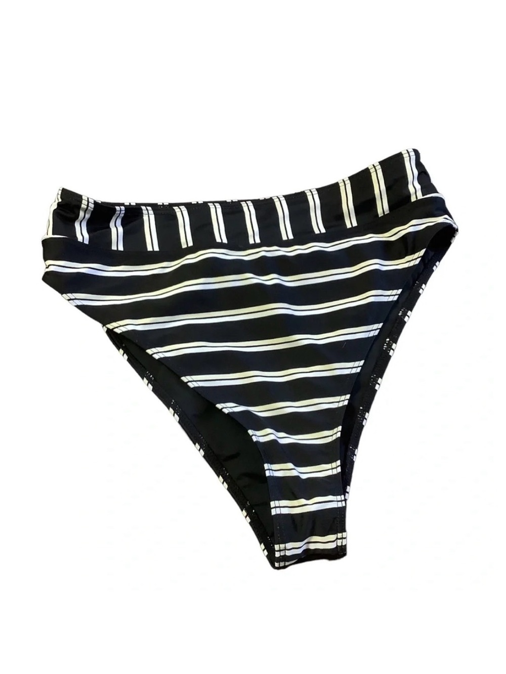 VISSLA Women’s Surf Bikini Bottom Black & White Stripe Size L Sisstrevolution